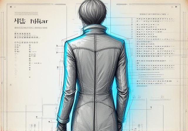 光学繊維を組み込んだジャケットのデザインスケッチ